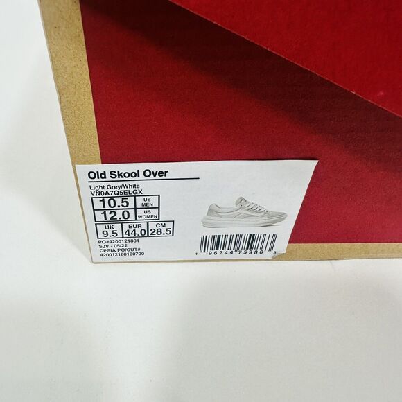 NIB Vans ComfyCush Old Skool Overt CC Shoe Light Grey White Size 10.5 main image 4